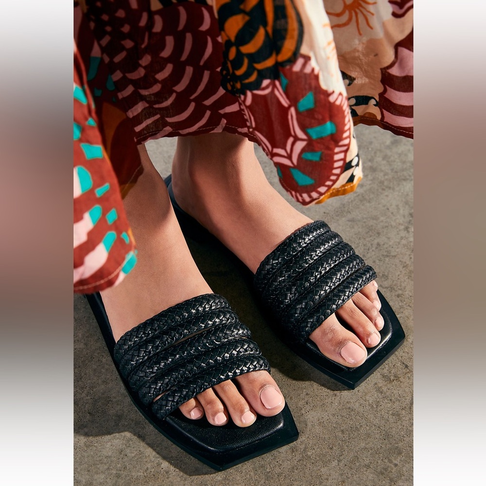 Free People Posh Square Toe Slide Sandals